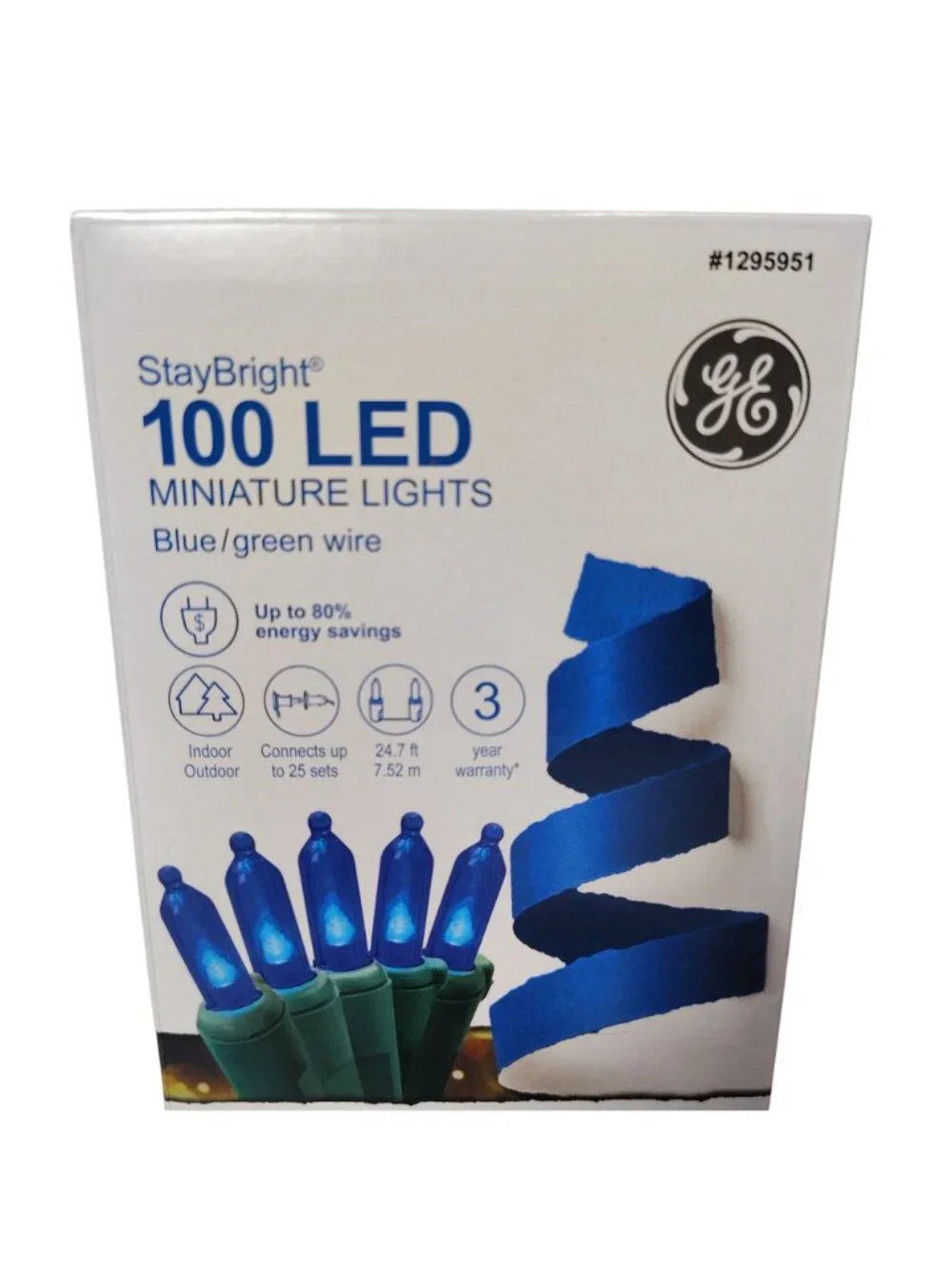 GE StayBright 100 LED Miniature Lights Blue/Green Wire Indoor/Outdoor